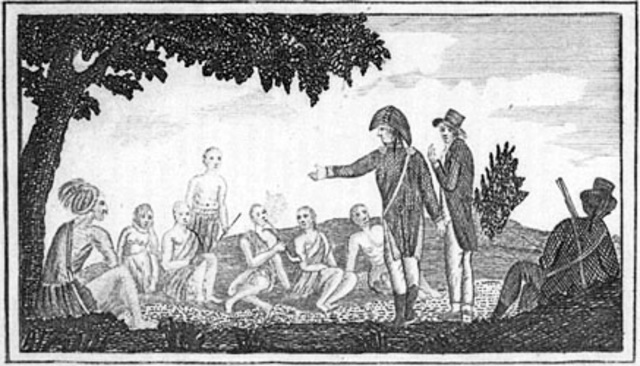 First council with Indians