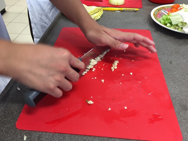 Cutting of vegetables