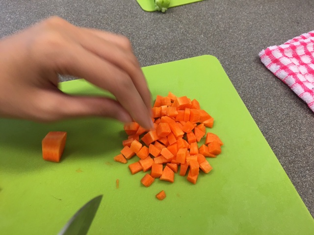 Cutting of vegetables