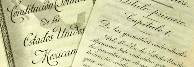 Promulgación de la Constitución Política de los Estados Unidos Mexicanos.
