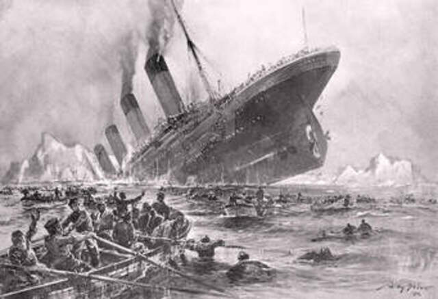 Sinking of the Titanic In the Atlantic Ocean