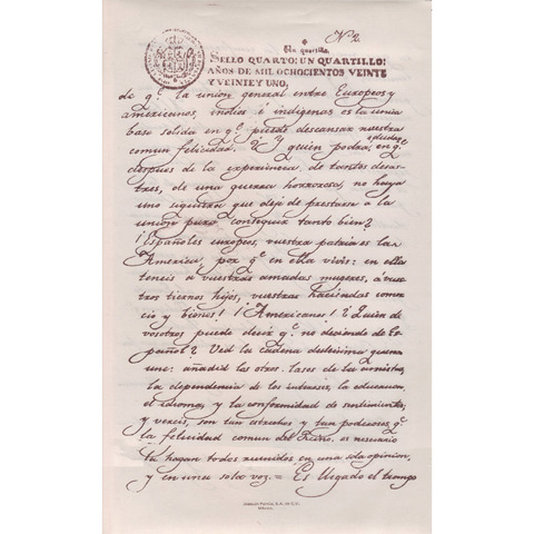 Proclamacion del plan de iguala