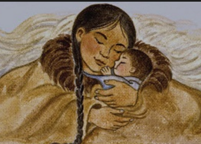 Sacagawea gives a birth