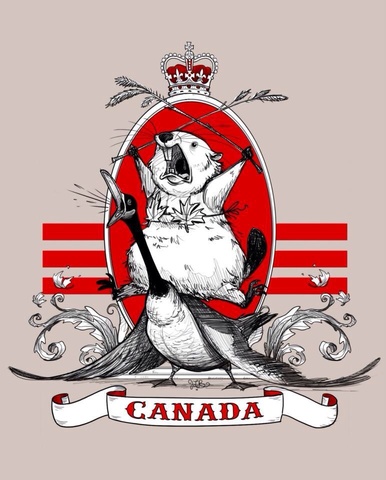 Canadian Crest Artist Drawn