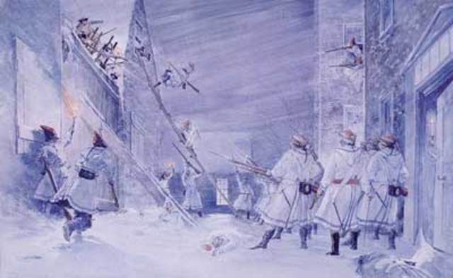 American invaders assault Quebec