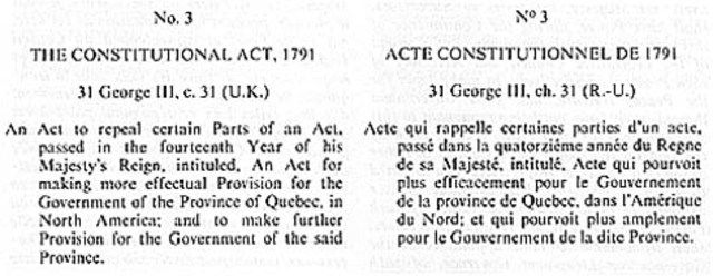 Constitutional Act of 1791