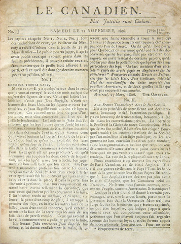 Le Canadian, a Québec nationalist newspaper, is founded