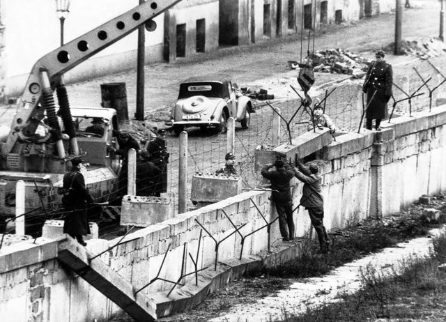 Contruction of the Berlin Wall.
