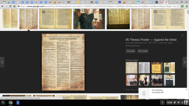 Mrtin Luther nailed the 95 theses to the church door.