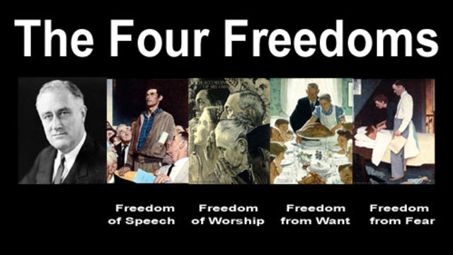 FDR give the "Four Freedom speech