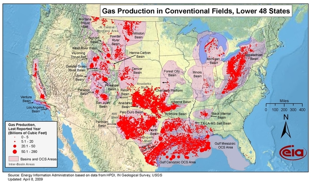 Oil production in 48 states