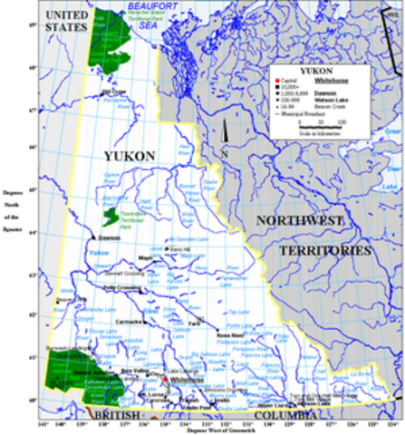 Province and territories joined Confederation, or were created from existing parts of Canada: Yukon Territory