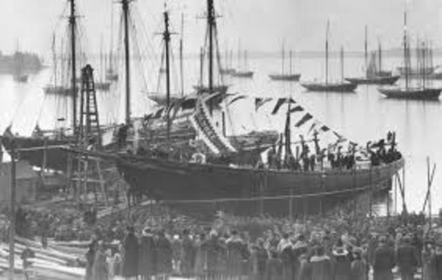 The Bluenose is launched at Lunenburg, N.S..