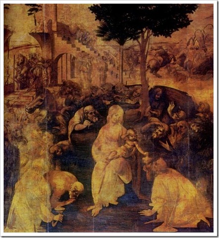 Pinta el gran retablo inacabado de la Adoración de los reyes