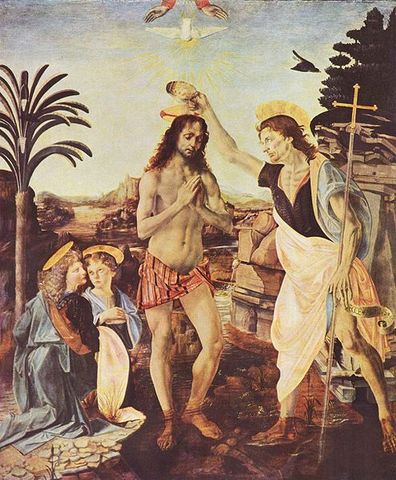 1472-1475 pinto una pintura llamada Bautismo de Cristo