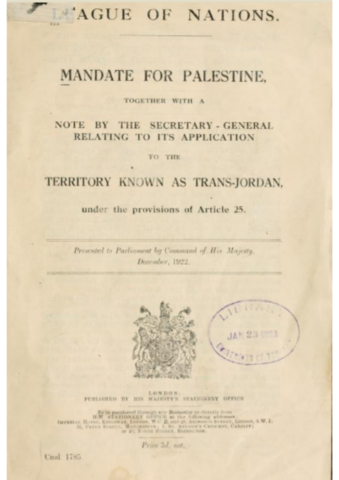 Britsh Mandate for Palestine