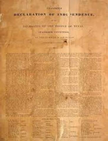 Texas sighn declaration of independance