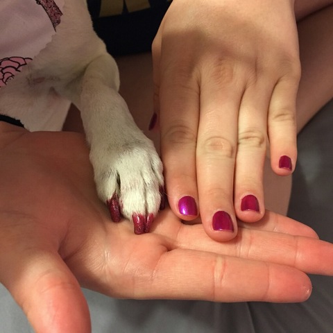 Millie and Mommy got their nails done!