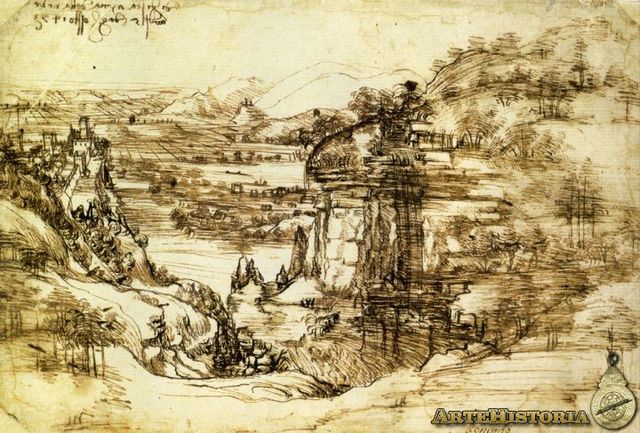 Él realizo el Paisaje del valle del Arno.