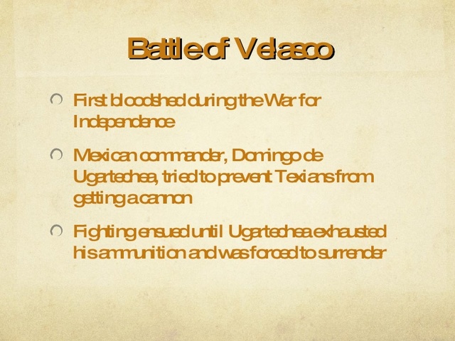 BLOODSHED AT VELASCO