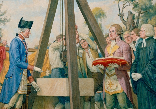 Cornerstone of the new capital building was laid by George Washington