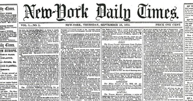 New York Times is founded.