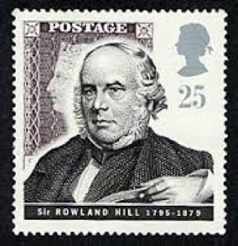Rowland Hill invents the postage stamp