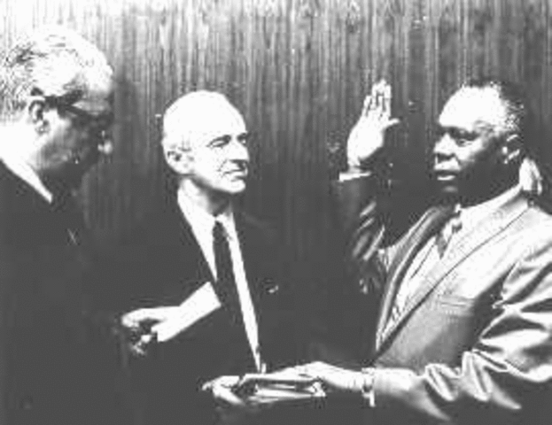 Thurgood Marshall sworn in as Surpreme Court Justice