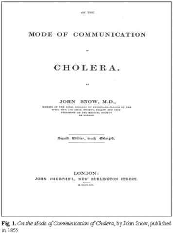 John Snow has "On the Mode of Communication of Cholera" published