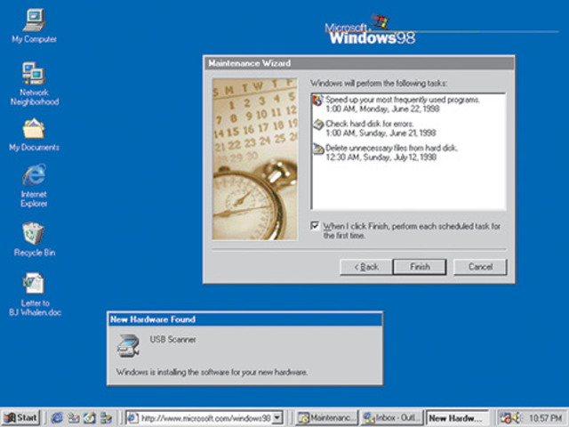 Windows 98, Windows 2000, Windows Me.  Windows evoluciona para trabajar y jugar