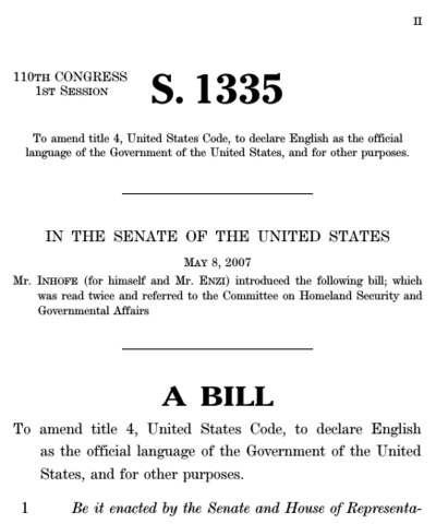 Senator S.I. Hayakawa introduced a constitutional amendment in 1981