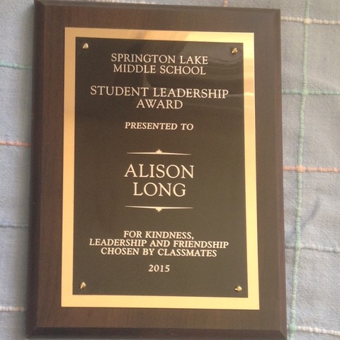 Received Student Leadership Award