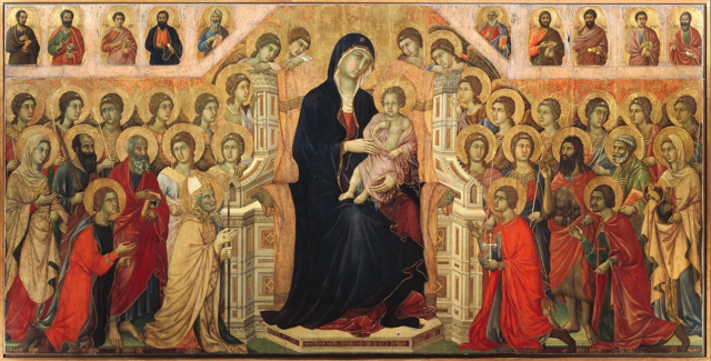 DUCCIO DI BUODUCCIO DI BUONINSEGNA, Virgin and Child Enthroned with Saints,
