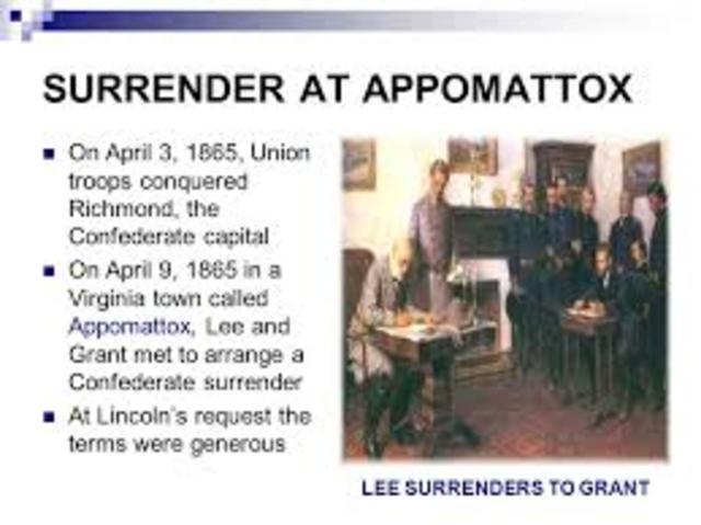 Grant met to arrange the Confederate surrender