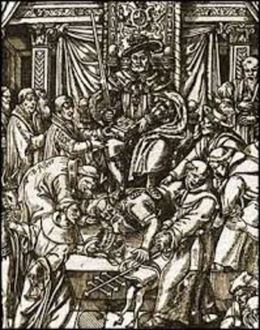 With the Supremacy Act, Henry VII proclaims himself head of Church of England