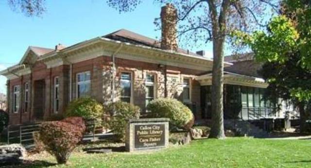 Goes to the library for first time