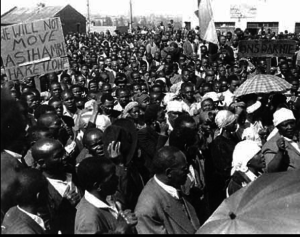 A process of "forced removals," whereby Blacks were removed to allow for all-white areas, was begun.