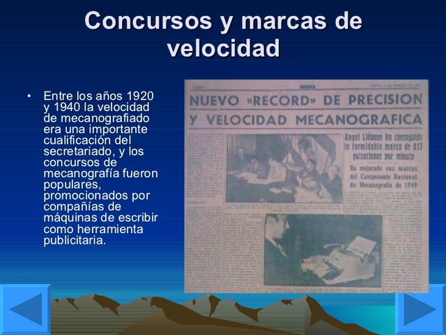 Concursosny marcas de la máquina de escribir