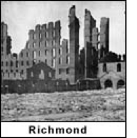 The Confederate capitol of Richmond, Virginia falls or is captured by the Union army