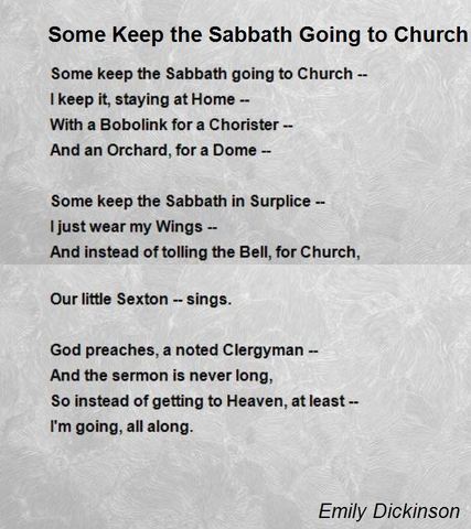 "Some keep the Sabbath going to Church"