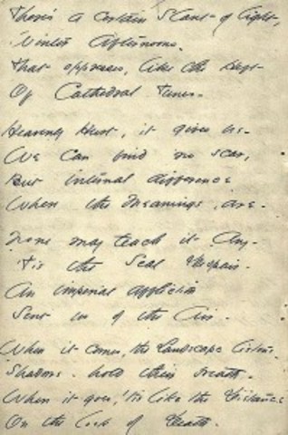 "There's a certain slant of light"