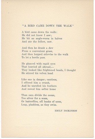 "A bird came down the Walk"