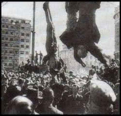 Mussolini captured and killed