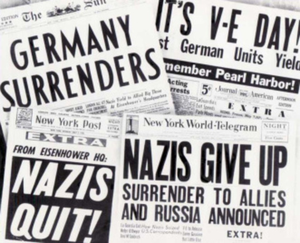 Germany surenders; V-E day