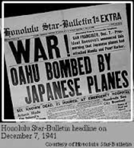 Japan bomes Pearl Harbor