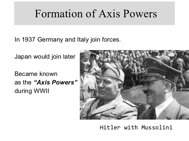 Formation of the Axis powers