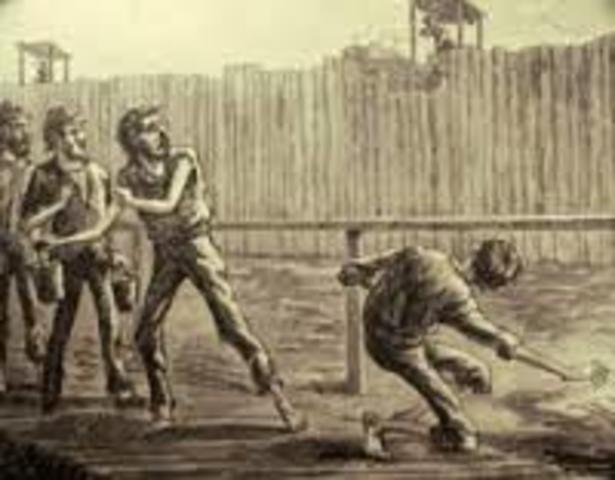 The opening of the Confederate prisoner of war camp Andersonville