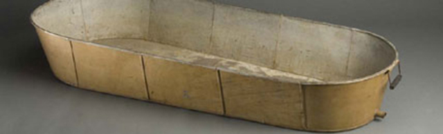 Bathtubs filled with water from the stove