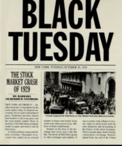 Stock Market Crashes "Black Tuesday"