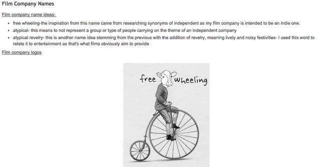 Film company name and logo